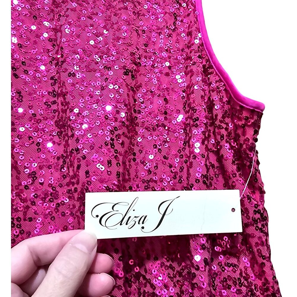 Eliza J Pink Sequin Sleeveless Sheath Dress Size 10 - Picture 6 of 13